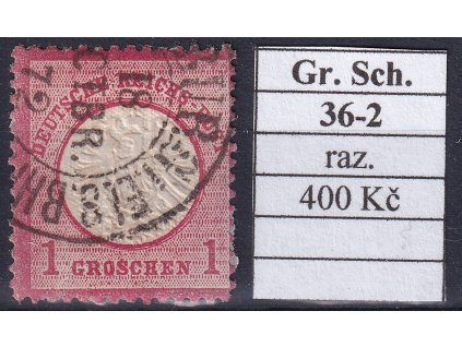 Hufeisenstempel 36-2 gr. Schild razítkované