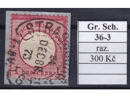 Hufeisenstempel 36-3 gr. Schild razítkované