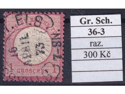 Hufeisenstempel 36-3 gr. Schild razítkované