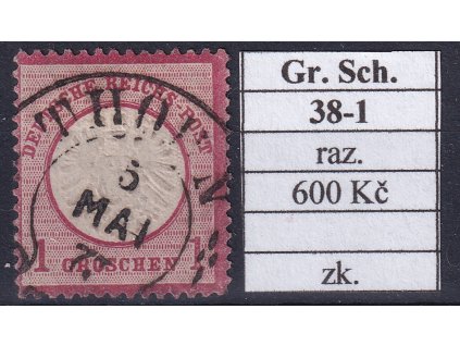 Hufeisenstempel 38-1 gr. Schild razítkované zkoušené