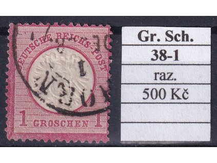 Hufeisenstempel 38-1 gr. Schild razítkované