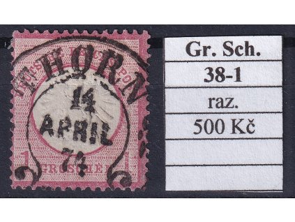 Hufeisenstempel 38-1 gr. Schild razítkované