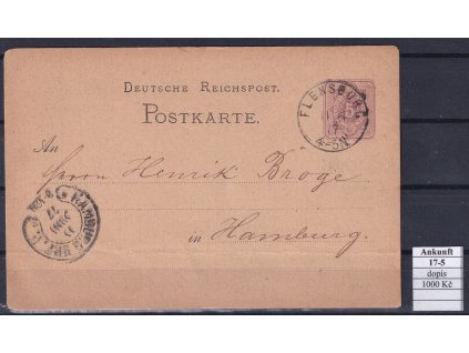 Hufeisenstempel 17-5 Ankunft korešpondenční lístek