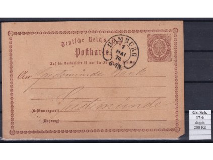 Hufeisenstempel 17-6 gr. Schild korešpondenční lístek