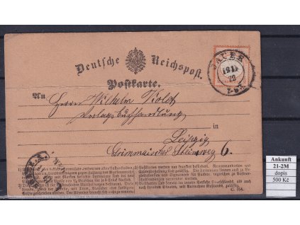 Hufeisenstempel 21-2M Ankunft dopis