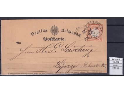 Hufeisenstempel 21-2M Ankunft dopis