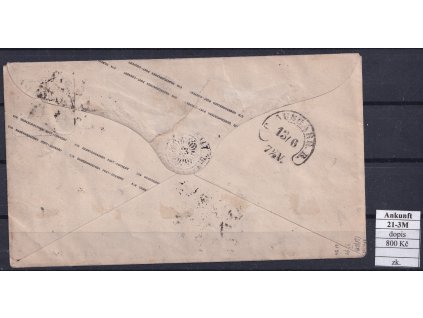 Hufeisenstempel 21-3M Ankunft dopis zkoušené