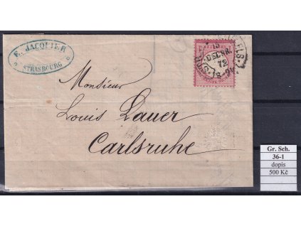 Hufeisenstempel 36-1 gr. Schild dopis