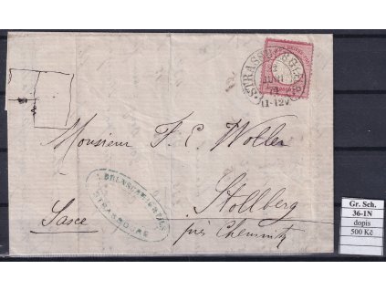 Hufeisenstempel 36-1N gr. Schild dopis