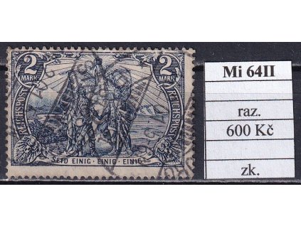 Deutsches Reich Mi 64 II razítkované zkoušené