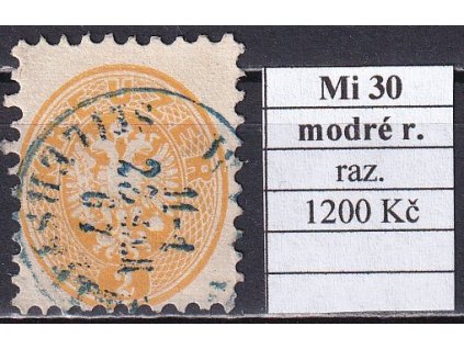 Rakousko Mi 30 modré razítko