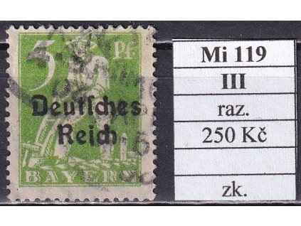 Deutsches Reich Mi 119 III razítkované zkoušené