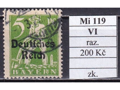Deutsches Reich Mi 119 VI razítkované zkoušené