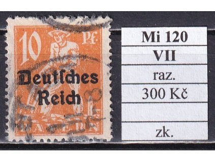 Deutsches Reich Mi 120 VII razítkované zkoušené