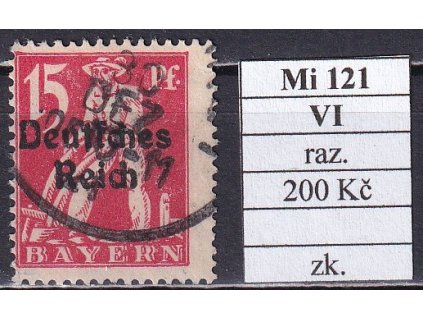 Deutsches Reich Mi 121 VI razítkované zkoušené