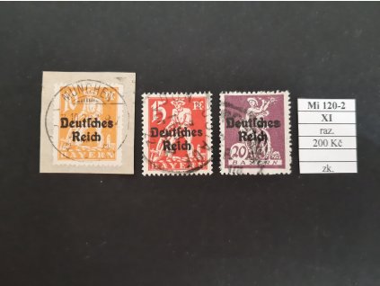 Deutsches Reich Mi 120-2 XI razítkované zkoušené