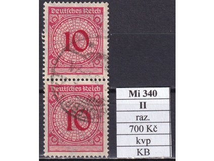 Deutsches Reich Mi 340 II razítkované KB 2 kvalita