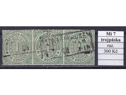 NDP Mi 7 trojpáska razítkované