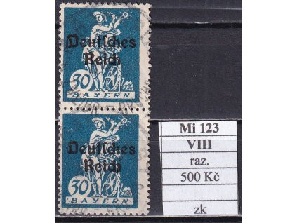 Deutsches Reich Mi 123 VIII razítkované zkoušené