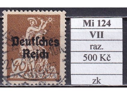 Deutsches Reich Mi 124 VII razítkované zkoušené