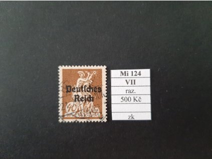Deutsches Reich Mi 124 VII razítkované zkoušené