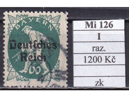 Deutsches Reich Mi 126 I razítkované zkoušené