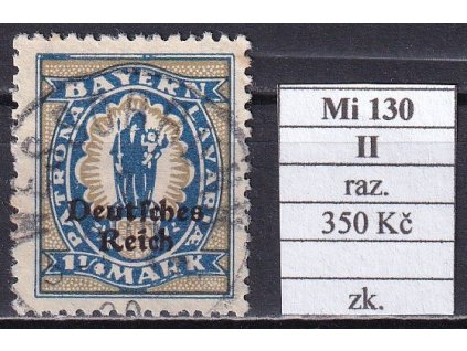 Deutsches Reich Mi 130 II razítkované zkoušené