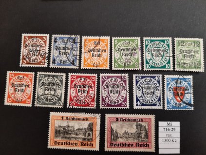 Deutsches Reich Mi 716-29 razítkované