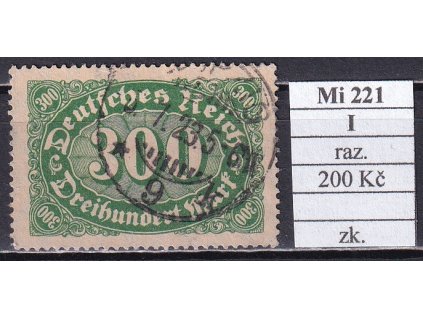 Deutsches Reich Mi 221 I razítkované zkoušené
