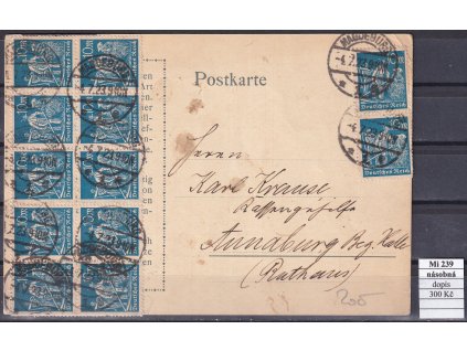 Deutsches Reich Mi 239 násobní frankatura dopis