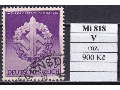 Deutsches Reich Mi 818 V razítkované