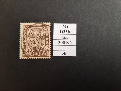Deutsches Reich Mi D 33 b razítkované zkoušené