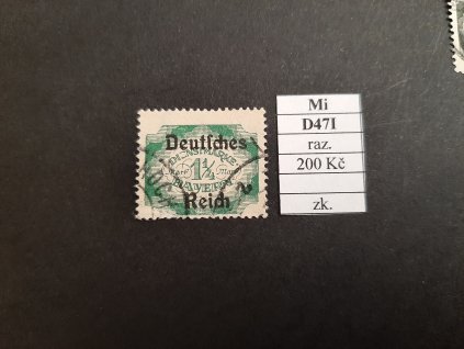 Deutsches Reich Mi D 47 I razítkované zkoušené