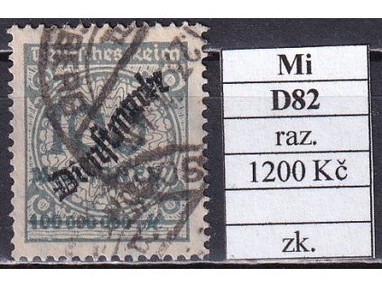 Deutsches Reich Mi D 82 razítkované zkoušené