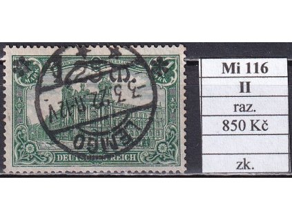 Deutsches Reich Mi 116 II razítkované zkoušené