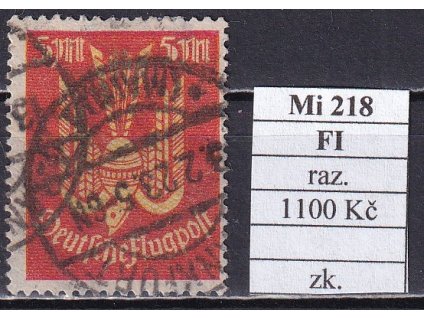 Deutsches Reich Mi 218 FI razítkované zkoušené