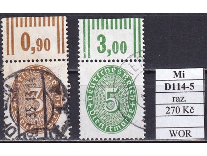 Deutsches Reich Mi D 114-5 WOR razítkované