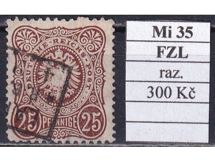 Deutsches Reich Mi 35 FZL razítkované zkoušené