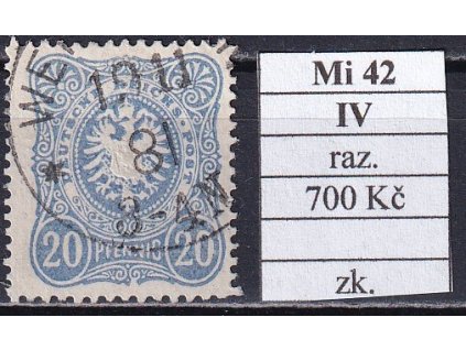 Deutsches Reich Mi 42 IV razítkované zkoušené