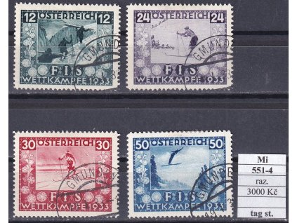 Rakousko Mi 551-4 denní razítka