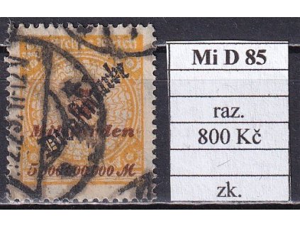 Deutsches Reich Mi D 85 razítkované zkoušené