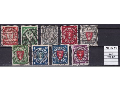 Danzig Mi 193-201 razítkované