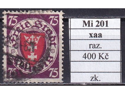 Danzig Mi 201 xaa razítkované zkoušené