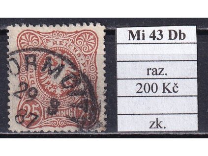 Deutsches Reich Mi 43 Db razítkované zkoušené