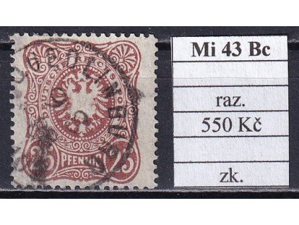 Deutsches Reich Mi 43 Bc razítkované zkoušené