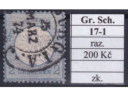 Hufeisenstempel 17-1 gr. Schild razítkované zkoušené