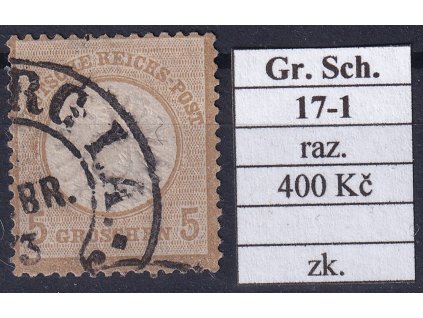 Hufeisenstempel 17-1 gr. Schild razítkované zkoušené