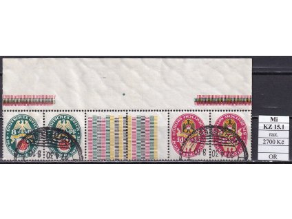 Deutsches Reich Mi KZ 15.1 OR razítkované