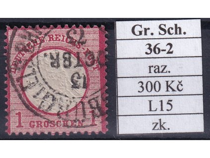 Hufeisenstempel 36-2 gr. Schild razítkované zkoušené