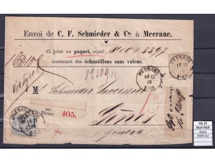 NDP Mi 25 MeF/MiF balíková průvodka